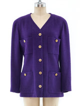 Chanel Plum Boucle Jacket Jacket arcadeshops.com