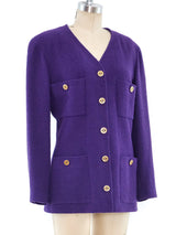Chanel Plum Boucle Jacket Jacket arcadeshops.com