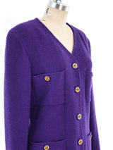 Chanel Plum Boucle Jacket Jacket arcadeshops.com