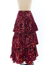 Callaghan Tiered Batik Print Skirt Bottom arcadeshops.com