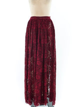 Ozbek Cranberry Lace Skirt Bottom arcadeshops.com