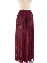 Ozbek Cranberry Lace Skirt Bottom arcadeshops.com