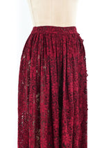Ozbek Cranberry Lace Skirt Bottom arcadeshops.com