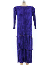Mary McFadden Plisse Pleated Tiered Dress Dress arcadeshops.com