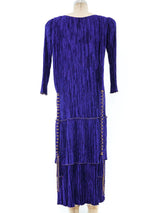 Mary McFadden Plisse Pleated Tiered Dress Dress arcadeshops.com