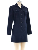 Norma Kamali Pinstripe Coat Dress Dress arcadeshops.com