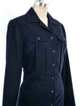 Norma Kamali Pinstripe Coat Dress Dress arcadeshops.com