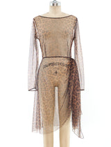 Leopard Printed Mesh Dress Dress arcadeshops.com