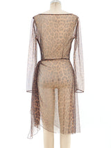 Leopard Printed Mesh Dress Dress arcadeshops.com