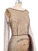 Leopard Printed Mesh Dress Dress arcadeshops.com
