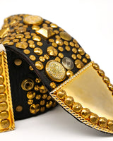 Michael Morrison Studded Black Leather Belt Accessory arcadeshops.com