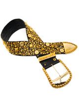 Michael Morrison Studded Black Leather Belt Accessory arcadeshops.com
