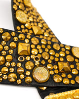Michael Morrison Studded Black Leather Belt Accessory arcadeshops.com