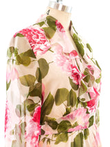 Valentino Floral Silk Ruffle Dress Dress arcadeshops.com