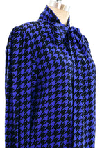 Yves Saint Laurent Houndstooth Silk Blouse Top arcadeshops.com