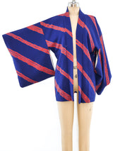 Shibori Striped Navy Kimono Jacket arcadeshops.com