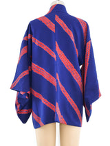 Shibori Striped Navy Kimono Jacket arcadeshops.com