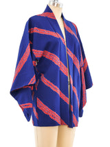 Shibori Striped Navy Kimono Jacket arcadeshops.com