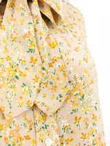Yves Saint Laurent Beige Floral Top Top arcadeshops.com