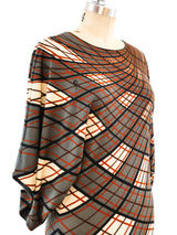 1978 Roberta di Camerino Optical Plaid Gown Dress arcadeshops.com