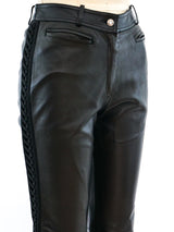 Christian Dior Lace Up Leather Pants Bottom arcadeshops.com