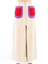 Colorblock Patch Pocket Maxi Skirt Bottom arcadeshops.com