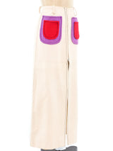 Colorblock Patch Pocket Maxi Skirt Bottom arcadeshops.com