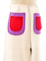 Colorblock Patch Pocket Maxi Skirt Bottom arcadeshops.com