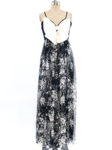Floral Chiffon Maxi with Oversized Bow Dress arcadeshops.com
