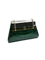 Green Crocodile Bag with Architectural Hardware Accessory arcadeshops.com