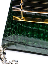 Green Crocodile Bag with Architectural Hardware Accessory arcadeshops.com