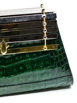 Green Crocodile Bag with Architectural Hardware Accessory arcadeshops.com