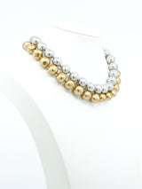 Karl Lagerfeld Two Tone Faux Pearl Necklace Jewelry arcadeshops.com
