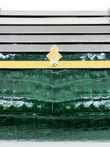 Green Crocodile Bag with Architectural Hardware Accessory arcadeshops.com