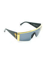 Gianni Versace Cross Embellished Shield Sunglasses Accessory arcadeshops.com