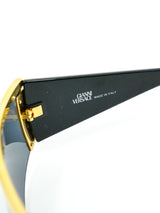 Gianni Versace Cross Embellished Shield Sunglasses Accessory arcadeshops.com