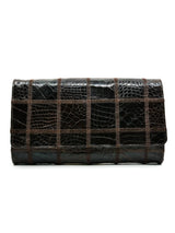 Patchwork Croc Embossed Clutch Accessory arcadeshops.com