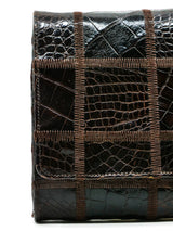Patchwork Croc Embossed Clutch Accessory arcadeshops.com