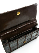 Patchwork Croc Embossed Clutch Accessory arcadeshops.com