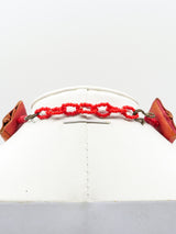 Bead Fringe Leather Collar Necklace Accessory arcadeshops.com