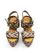 Hermes Woven Leather Platform Wedge Accessory arcadeshops.com