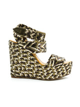 Hermes Woven Leather Platform Wedge Accessory arcadeshops.com