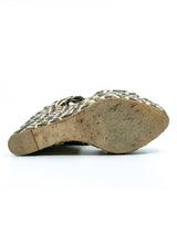 Hermes Woven Leather Platform Wedge Accessory arcadeshops.com