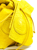 Carlos Falchi Yellow Leather Buffalo Crossbody Accessory arcadeshops.com