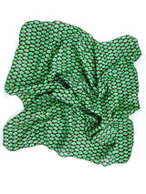 Green Block Printed Indian Silk Scarf Accessory arcadeshops.com