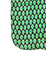 Green Block Printed Indian Silk Scarf Accessory arcadeshops.com