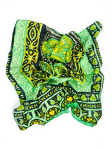 Green Paisley Block Printed Indian Silk Scarf Accessory arcadeshops.com