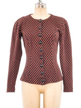 Betsey Johnson Punk Label Checker Jersey Top Top arcadeshops.com