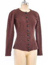 Betsey Johnson Punk Label Checker Jersey Top Top arcadeshops.com