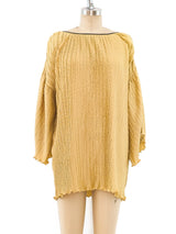 Mary McFadden Pleated Gold Top Top arcadeshops.com